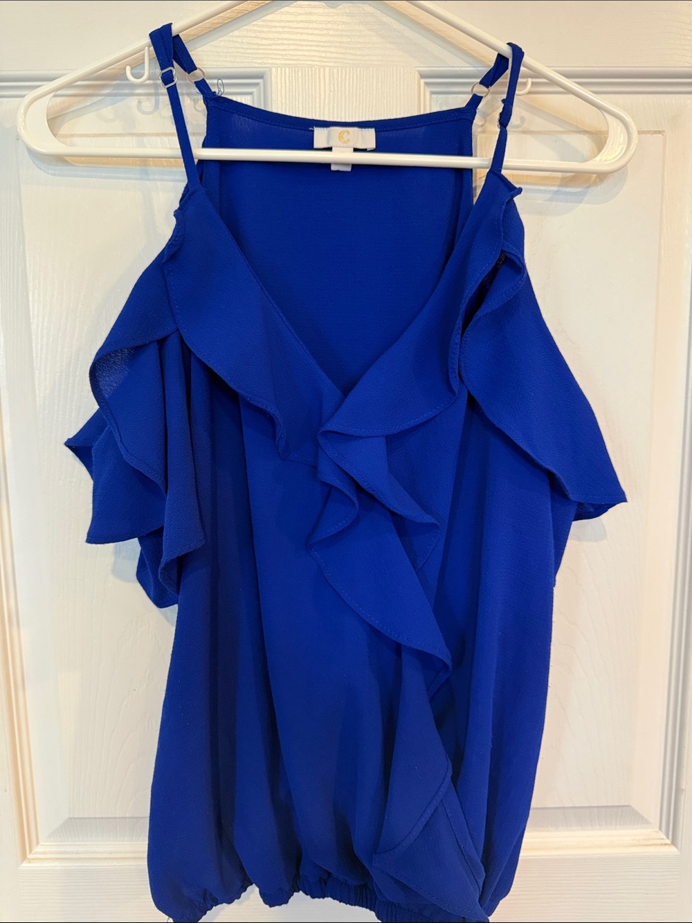 C Royal Blue Ruffle Camisole - Picture 1 of 3